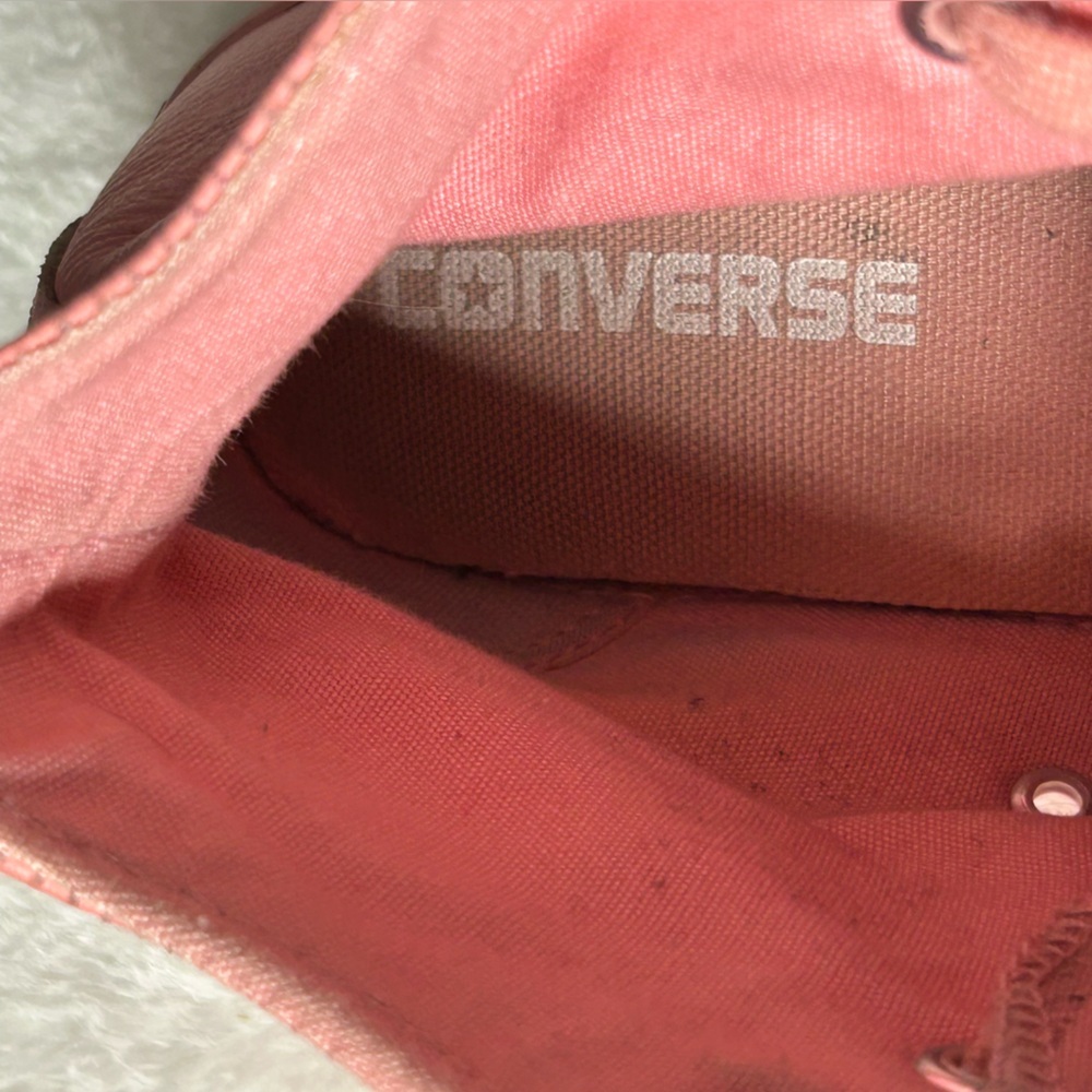 Converse All-Star Salmon Pink Leather Lace High-Tops Women’s Size 8 Unisex - Picture 2 of 10